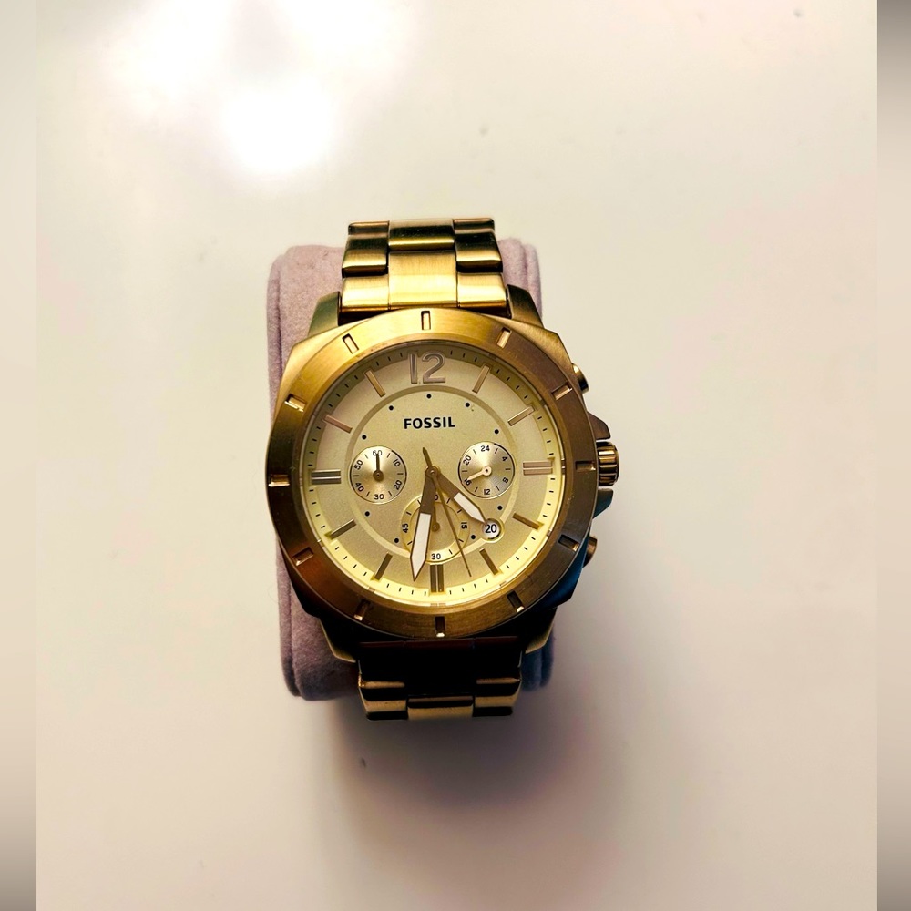 Mens Gold Fossil Watch